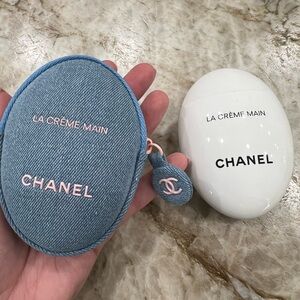 Chanel La Crème Main Hand Cream Set with denim pouch